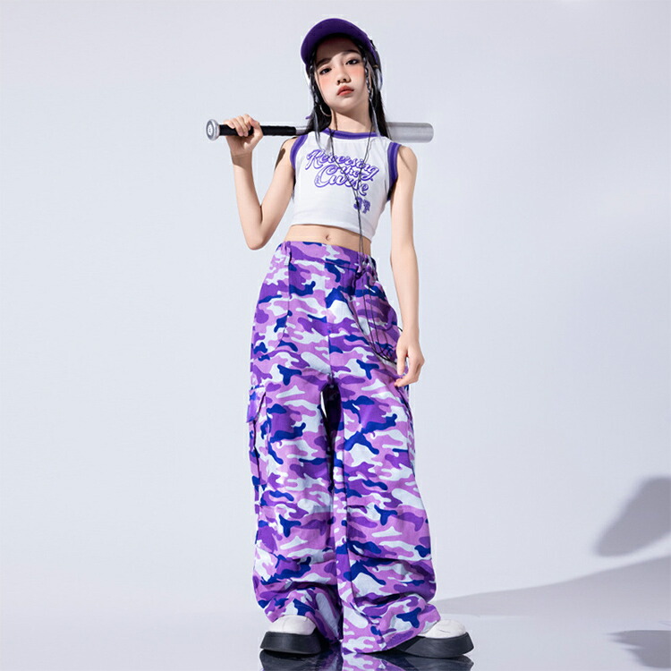 楽天市場】紫 迷彩 カーゴパンツ パープル ワイドパンツ 柄 キッズ