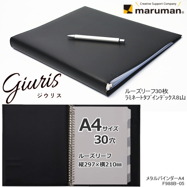 楽天市場】マルマン ルーズリーフ バインダー A4サイズ 30穴 ジウリス