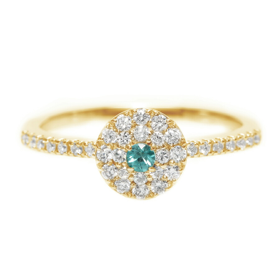 楽天市場】パライバトルマリン ダイヤモンド リング 取り巻き 18金