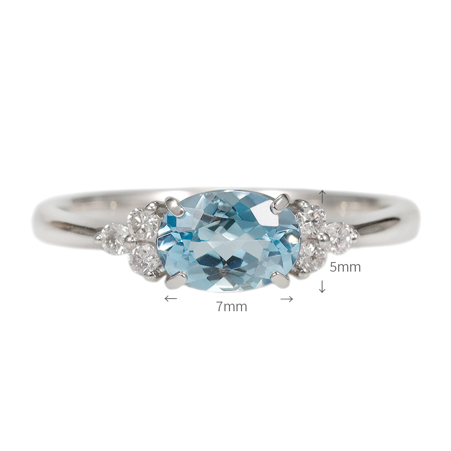 楽天市場】アクアマリン ダイヤモンド リング 0.6カラット 18金