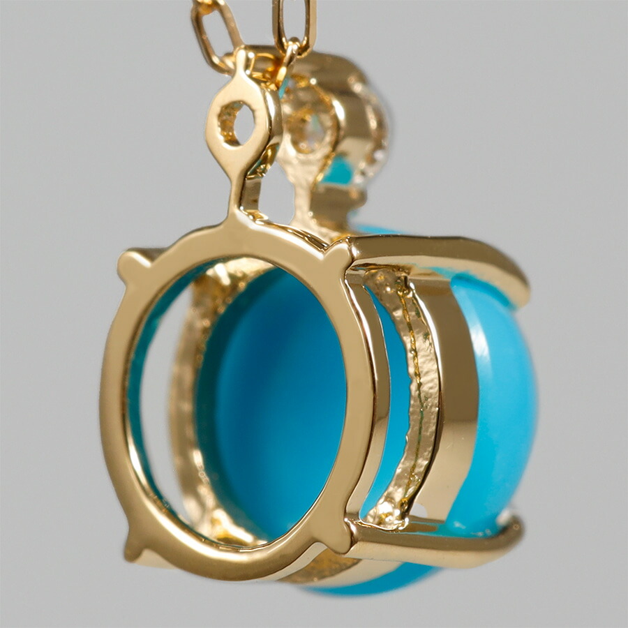 楽天市場】ターコイズ ダイヤモンド ネックレス ターコイズブルー 18金