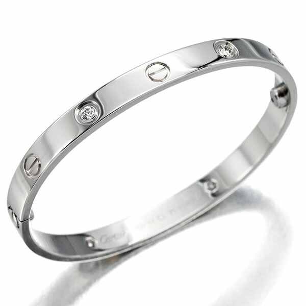 楽天市場】カルティエ Cartier ラブブレス K18WG 4P ハーフダイヤ #17