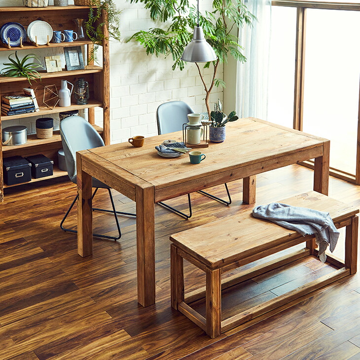 楽天市場】ダイニングテーブル アンティーク 北欧 古材 無垢 完成品 幅