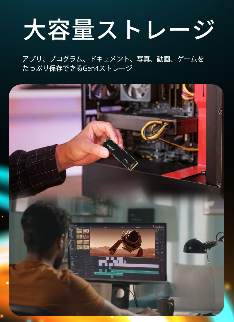 楽天市場】Crucial クルーシャル 1TB NVMe PCIe Gen4x4 SSD M.2 2280 R