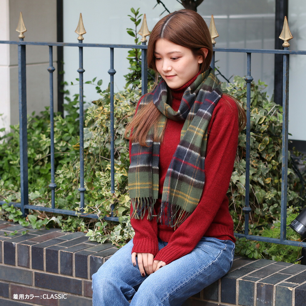 楽天市場】Barbour バブアー タータン ラムズウール カシミア スカーフ