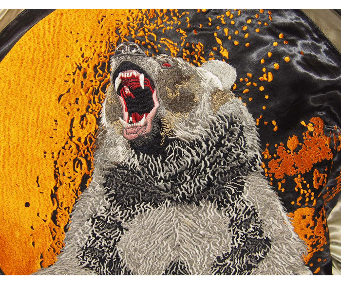 楽天市場】スーパーセール satori[さとり] 月に熊 刺繍 リバーシブル