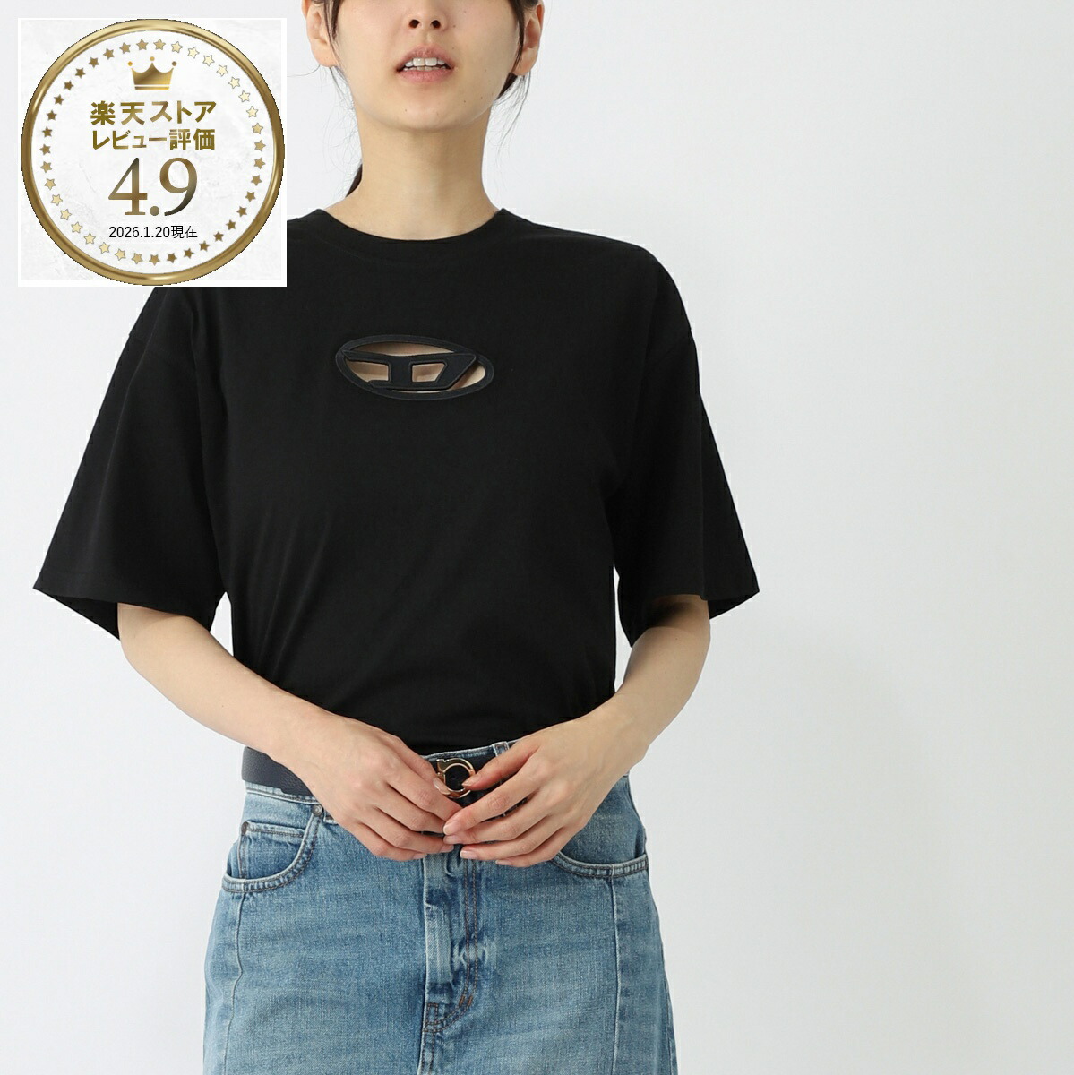 楽天市場】ディーゼル DIESEL クルーネックTシャツ ブラック