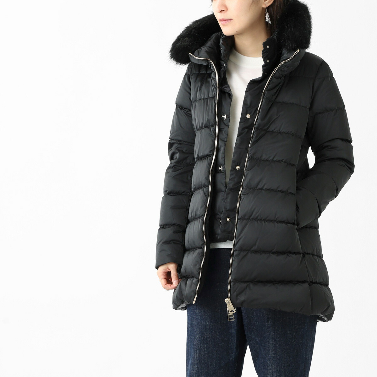 楽天市場】ヘルノ HERNO ダウンジャケット ブラック レディース 大きい