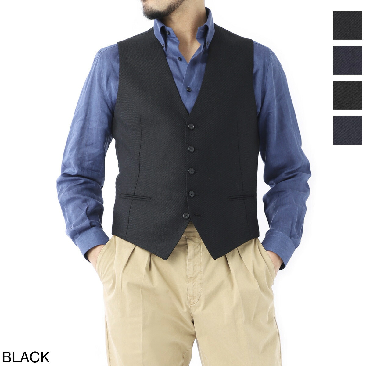 新品】GOTAIRIKU 紺 ダブル ジレ ベスト タリアトーレ Beams F 楽天