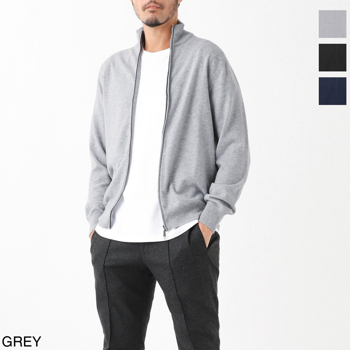 楽天市場】クルチアーニ Cruciani カシミヤ100％ ジップカーディガン