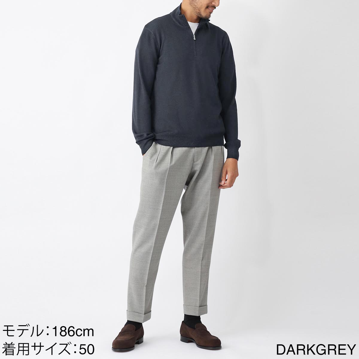 楽天市場】グランサッソ Gran Sasso ハーフジップニット メンズ 大きい