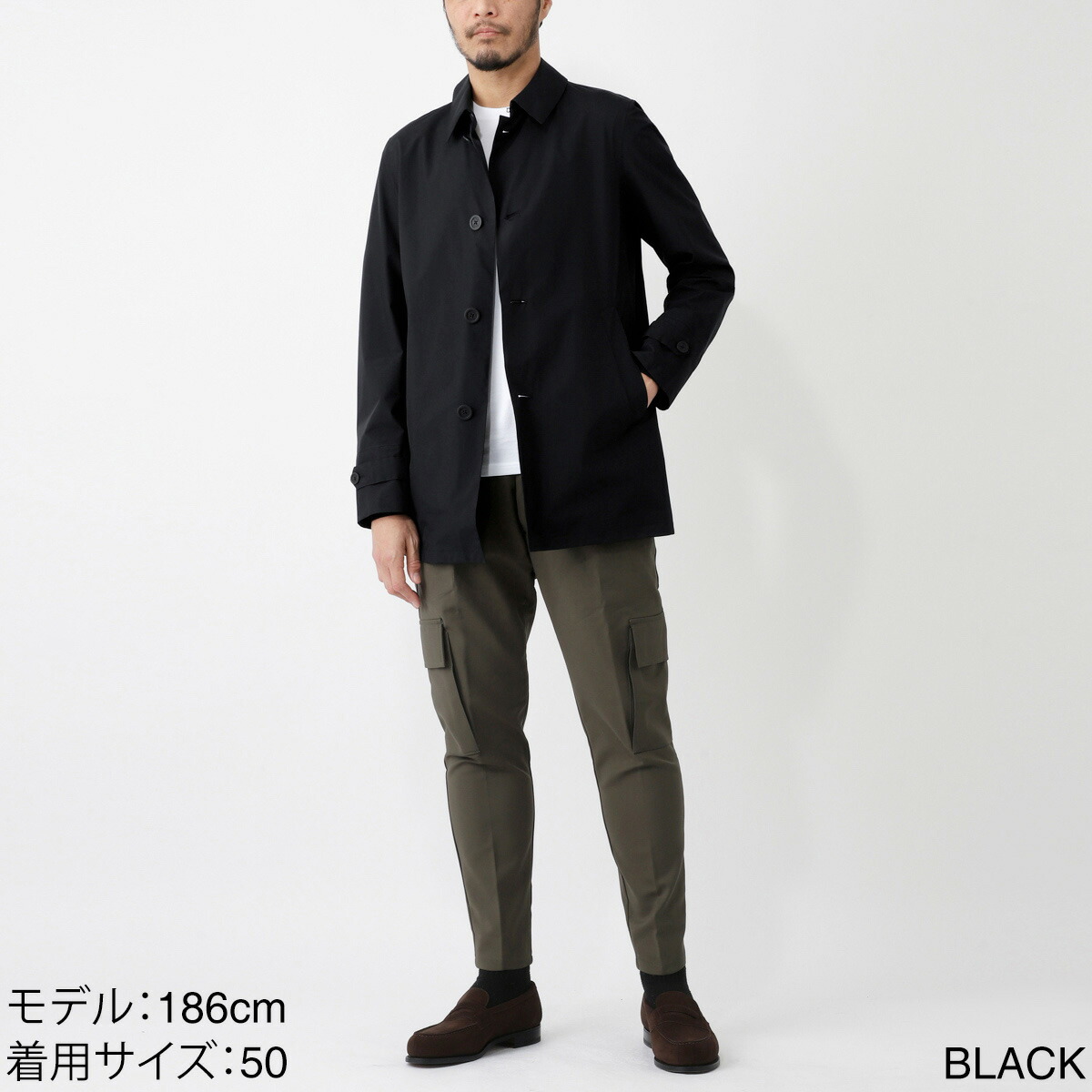 楽天市場】ヘルノ HERNO レインコート ステンカラーコート ブラック