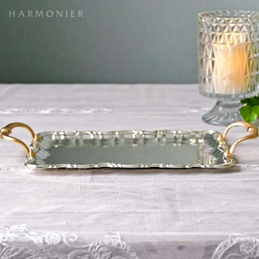 楽天市場】シルバートレイ ゴールドハンドル シルバー トレイ シルバー