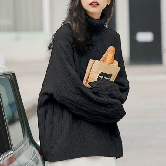 楽天市場】【P2倍&クーポン有】ゆったり タートルネック ニット