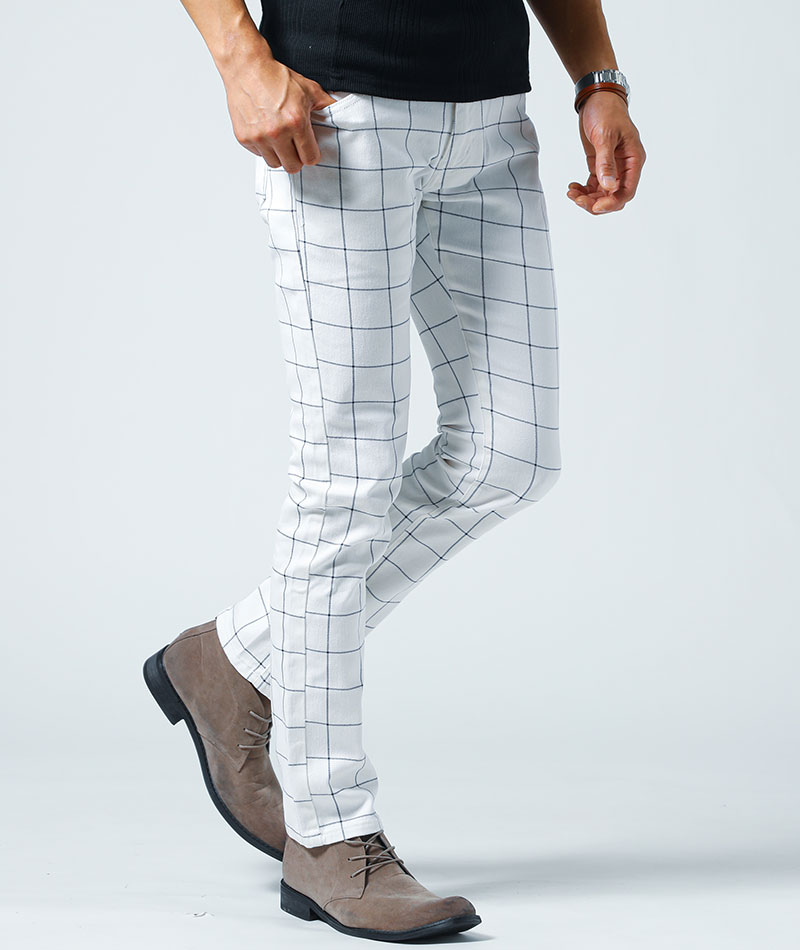 極美品】 バーバリーゴルフ パンツ ノバチェック オフホワイト 綿 S 極