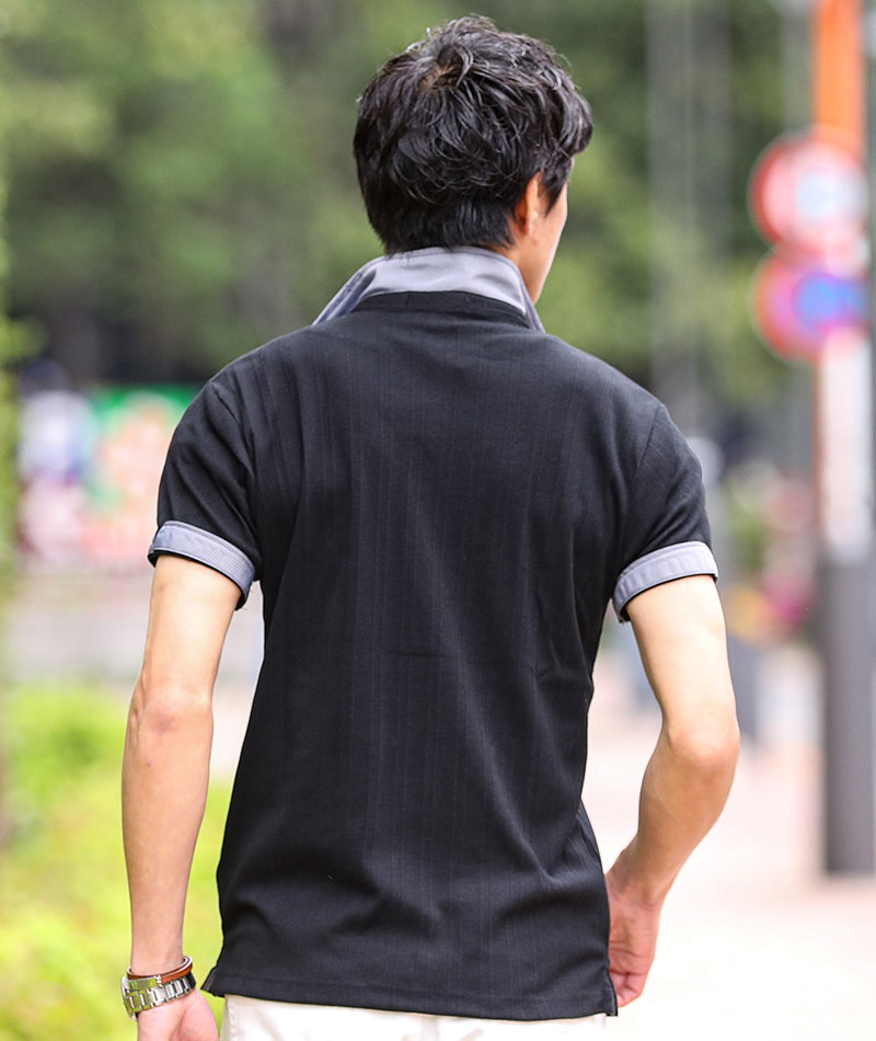 楽天市場】冷感 ポロシャツ ゴルフメンズ 半袖 立襟 接触冷感 ゴルフ