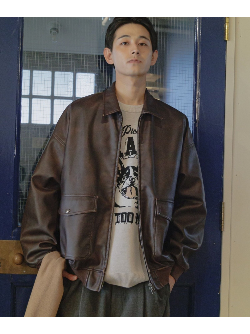 楽天市場】フェイクレザーフライトブルゾン niko and  ニコアンド