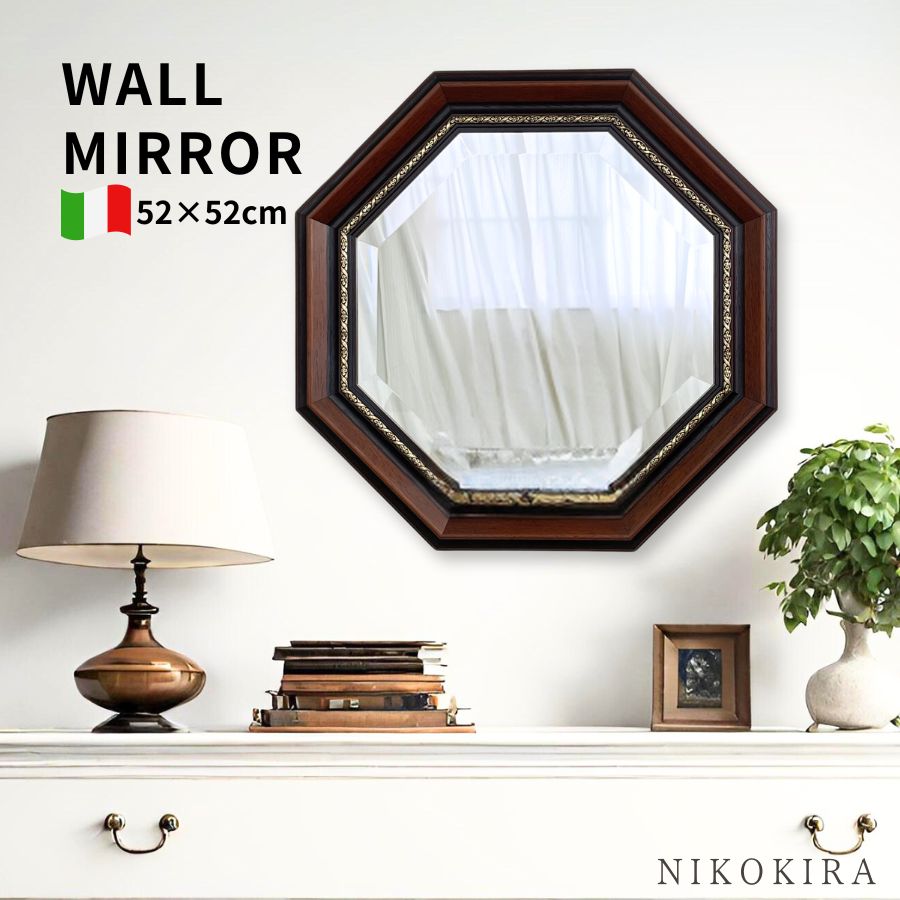 楽天市場】【100円OFFクーポンあり】 鏡 壁掛け イタリア製 八角ミラー