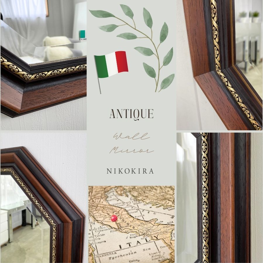 楽天市場】【100円OFFクーポンあり】 鏡 壁掛け イタリア製 八角ミラー