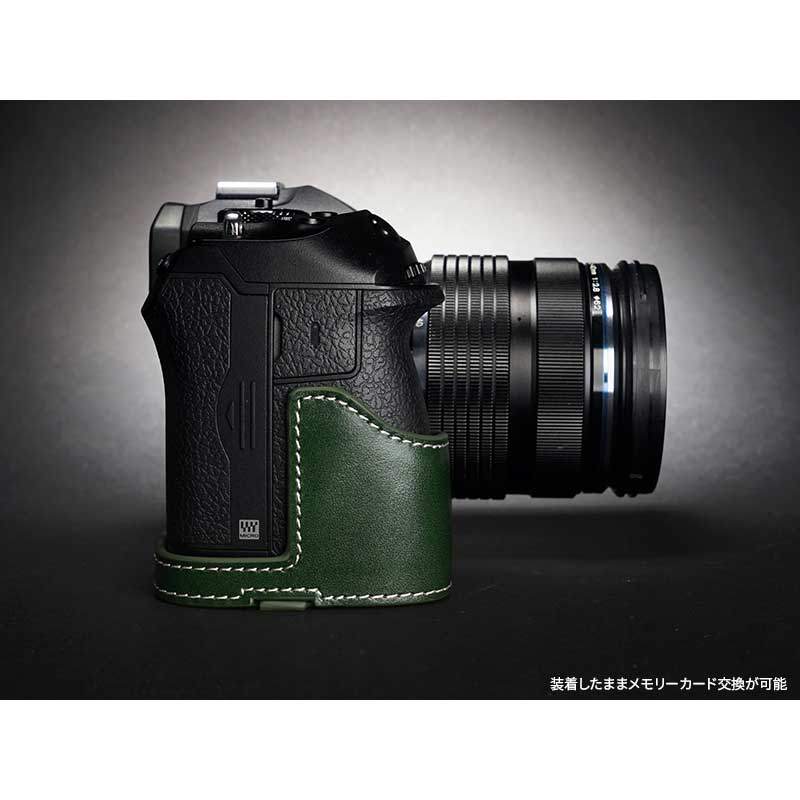 楽天市場】OLYMPUS OM SYSTEM OM-1 用レザー ケース Green グリーン TP