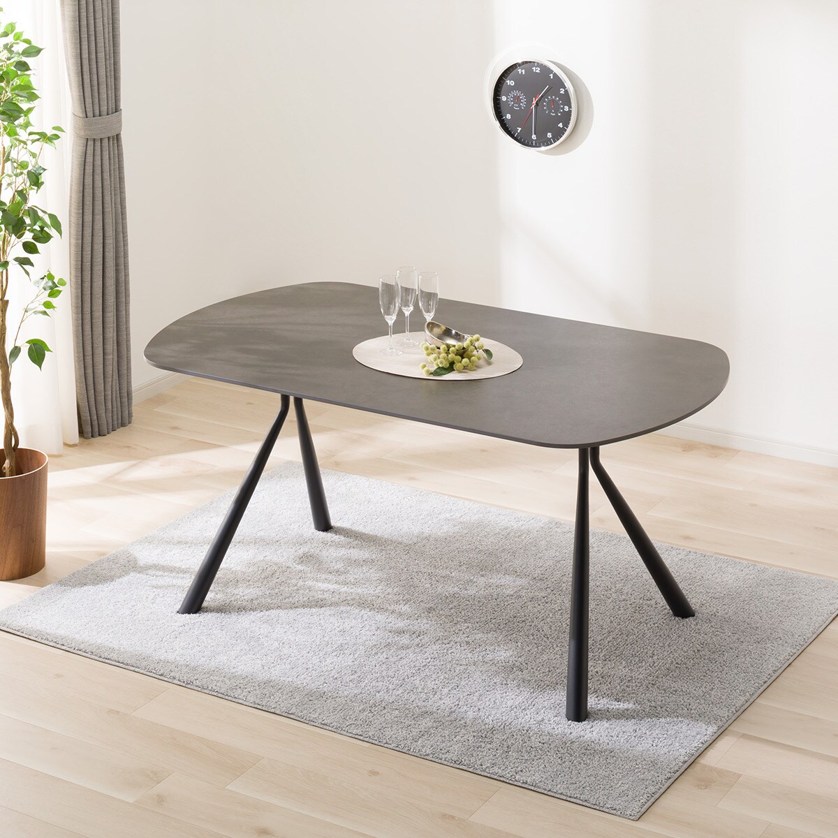 楽天市場】セラミックダイニングテーブル(GN001 150 GY/BK) ニトリ