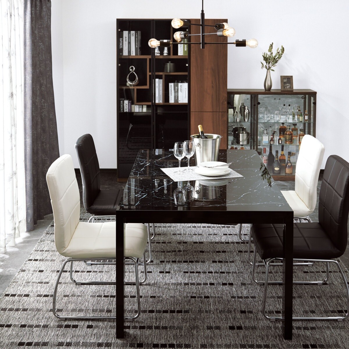 楽天市場】伸長式ダイニングテーブル (160/200 BK ES01) ニトリ 【配送