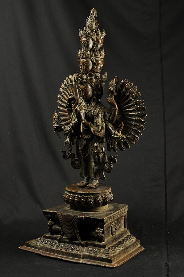 楽天市場】千手観音 銅造 彫金仕上げ一点もの : 仏像仏画チベット美術
