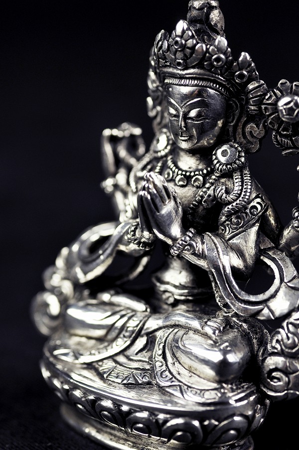 楽天市場】四臂観音 銀製彫金仕上げ : 仏像仏画チベット美術卸の天竺堂