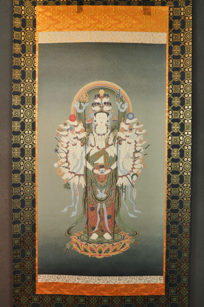 楽天市場】千手観音 仏画掛け軸（半切サイズ） : 仏像仏画チベット美術