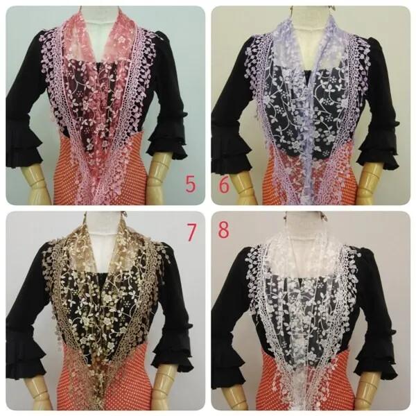 新作☆パープル系フラメンコシージョドット柄チュールレース 新作