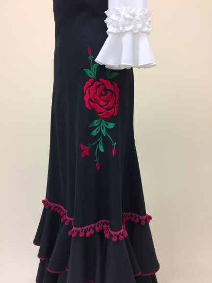 楽天市場】フラメンコ衣装 ハイウエスト スカート ファルダ 刺繍 バラ