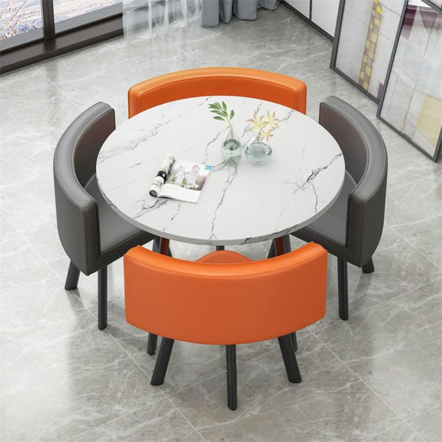 楽天市場】丸テーブルセットランキング 直径80cm PUレザーシート 4人に