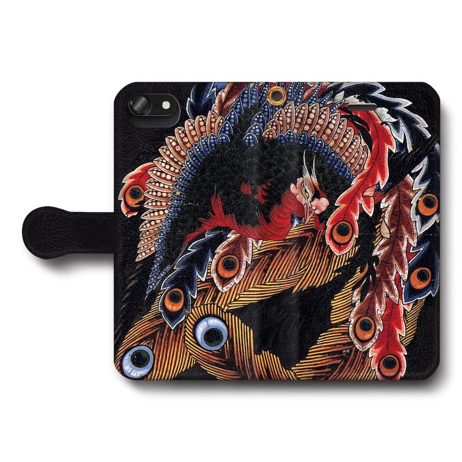 楽天市場】スマホケース手帳型 全機種対応 葛飾北斎 八方睨み鳳凰図
