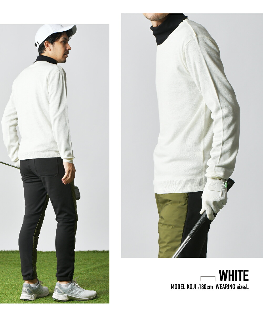 楽天市場】ゴルフニット メンズ ゴルフセーター モックネック Vネック