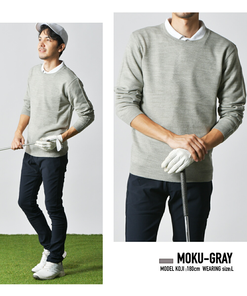 最新作 devereux golf ニットセーター チェッカー クルーネック 最新作