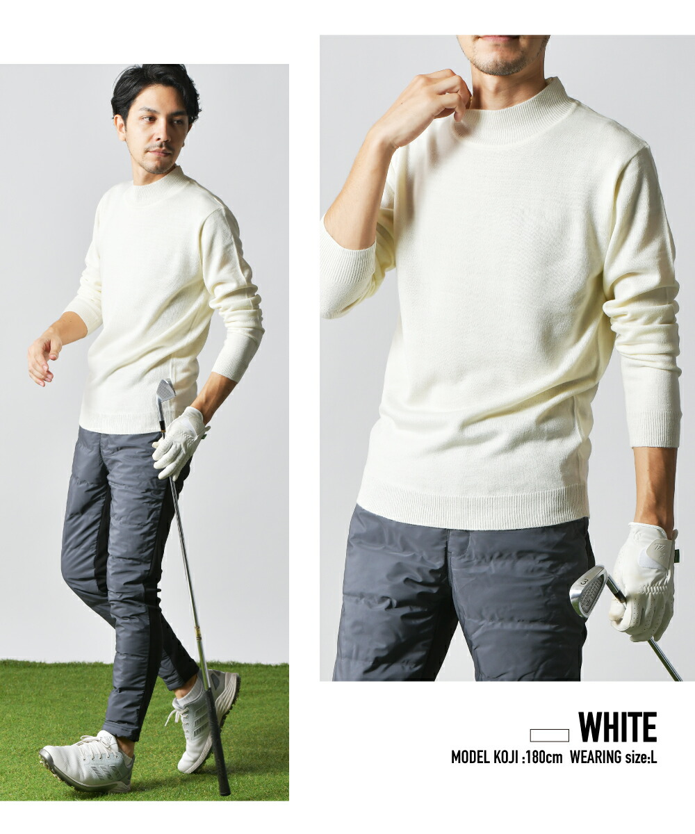 楽天市場】モックネック ハイネック ゴルフニット ゴルフセーター