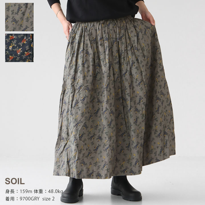 楽天市場】SOIL(ソイル) 40'S ポプリン フラワープリント ギャザー