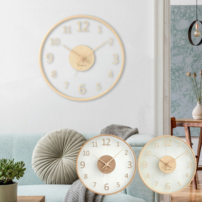 楽天市場】掛け時計 静音 木製 クリア 透明 シンプル 壁掛け時計