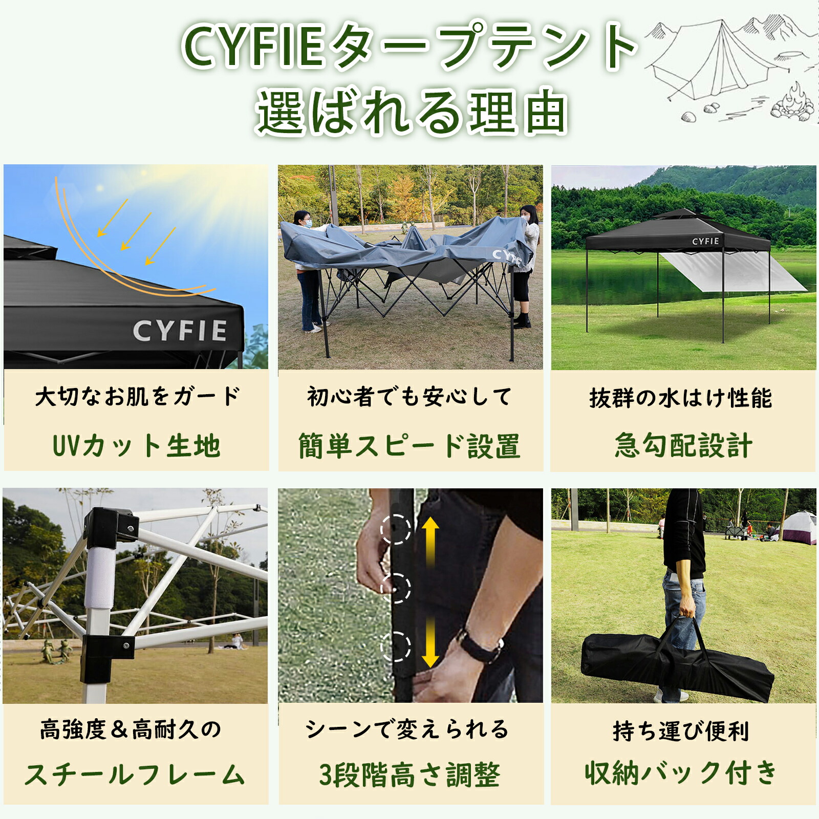 楽天市場】【月末限定10%OFF券＆P5倍】防風☆簡単設営】CYFIE