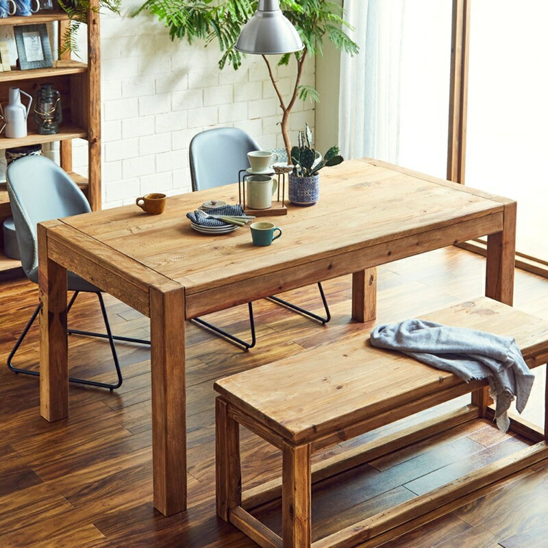 楽天市場】ダイニングテーブル 古材 160cm 無垢材 リサイクルパイン