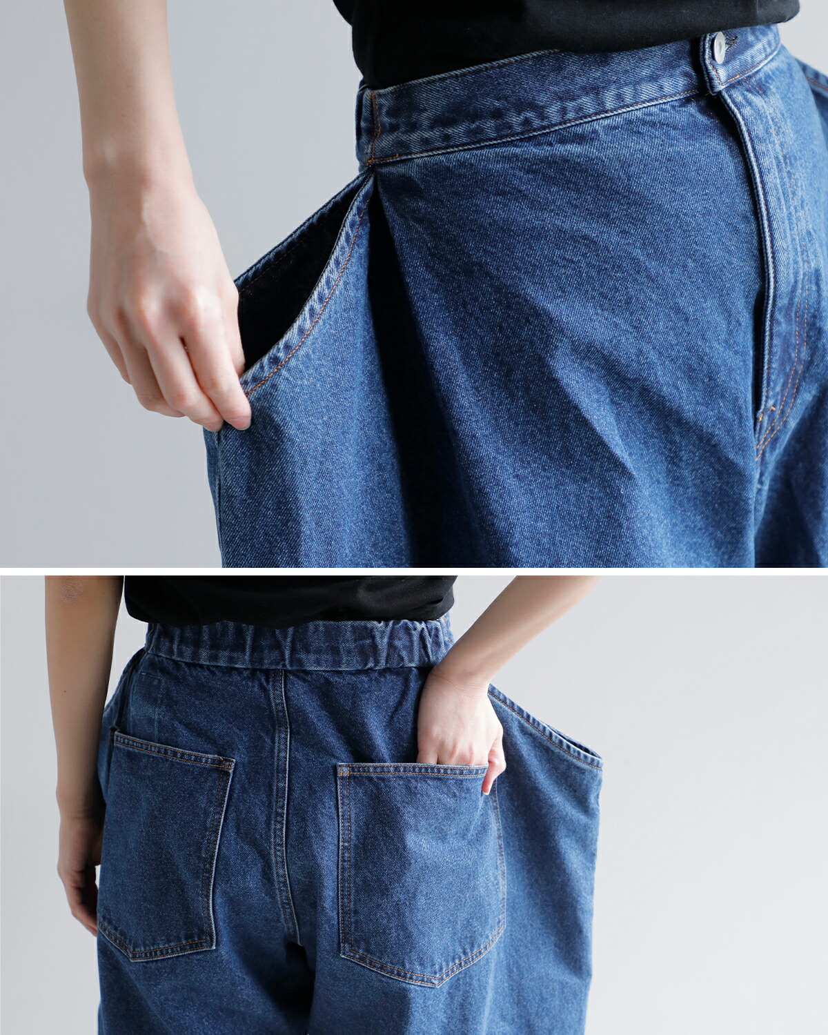 楽天市場】KURO クロ ペーパーフォールディング デニム パンツ “PAPER