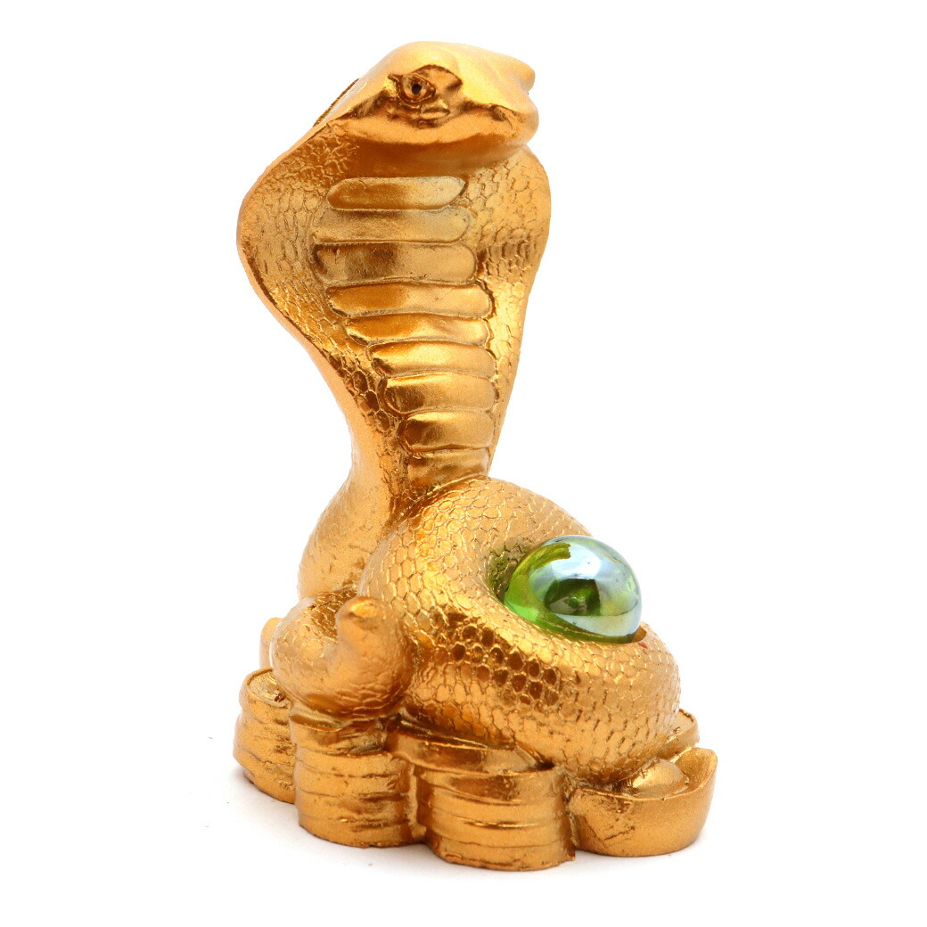 楽天市場】蛇 2025年 干支 巳 置き物 コブラ ガラス玉付 Sサイズ 樹脂
