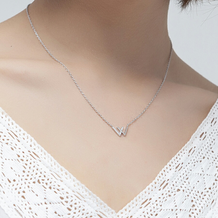 楽天市場】ダブルVネックレス Wネックレス 大人 カジュアル シンプル