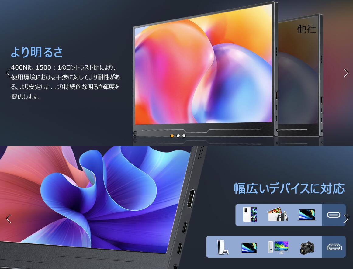 楽天市場】EVICIVモバイルモニター 16インチ 2.5K 2560*1600 IPS 画面