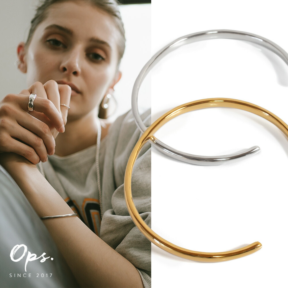 楽天市場】バングル メンズ 18金 仕上げ レディース ゴールド シルバー