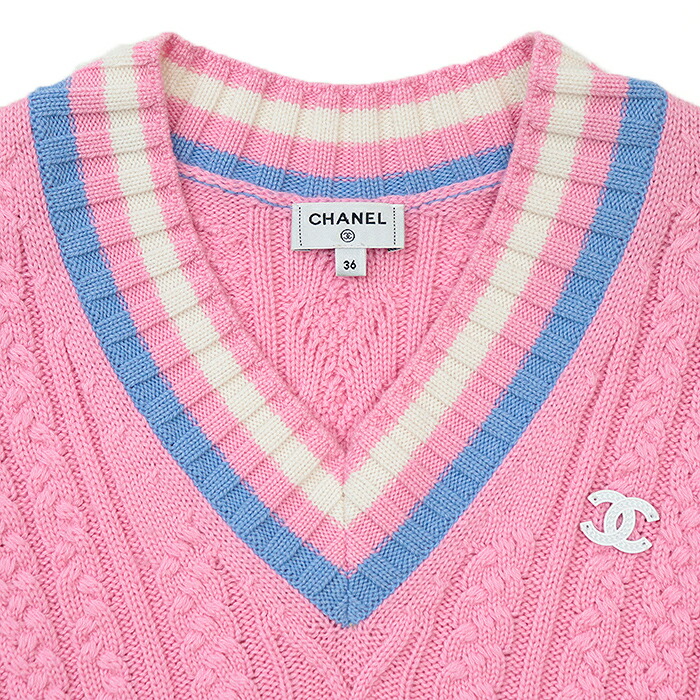 楽天市場】【美品】シャネル 2023SS P74550 カシミヤ ブレンド Vネック