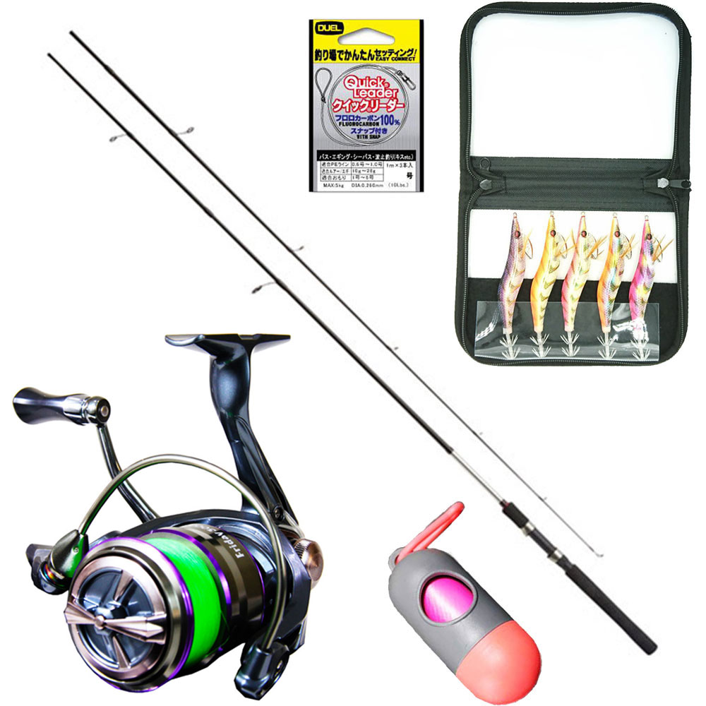 楽天市場】釣り場に直行 エギング入門5点セット グランダーエギ80