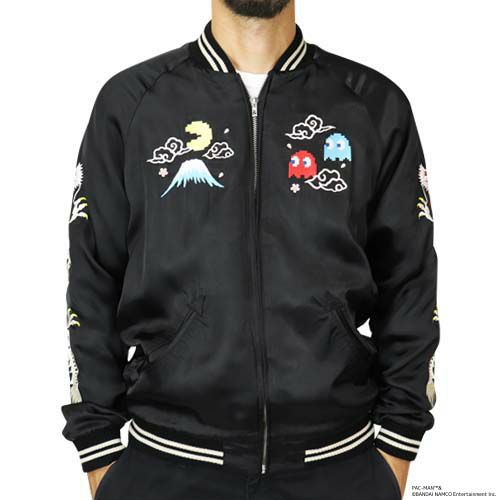 楽天市場】パックマンMAPスカジャン リバーシブル仕様 PAC-MANメンズ