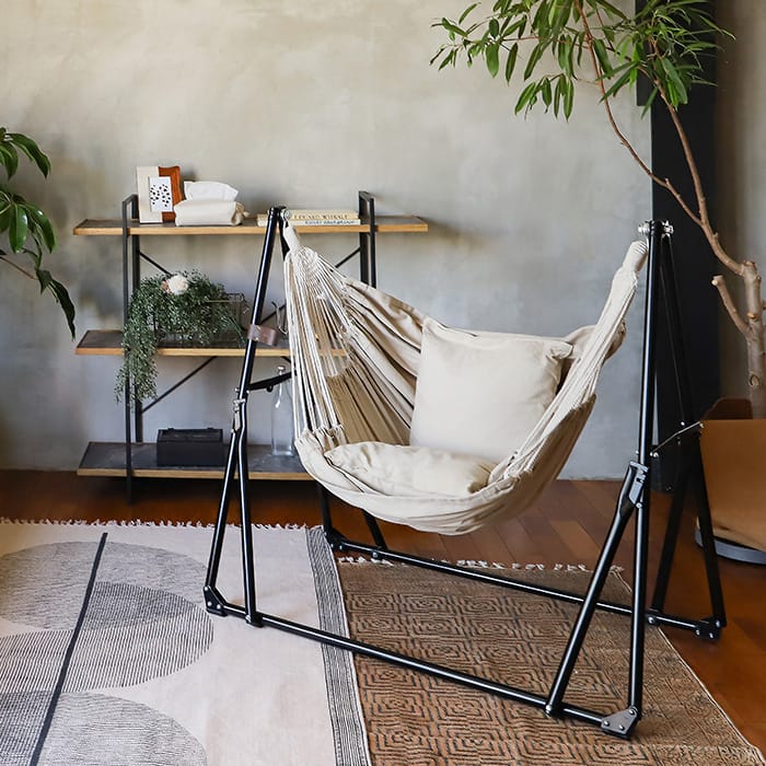 楽天市場】ハンモック 自立式 3way 室内 おしゃれ 屋外 一人用 5点