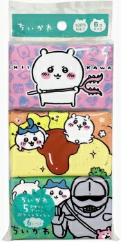 楽天市場】河野製紙 ちいかわ ミニポケットティシュ 6コパック